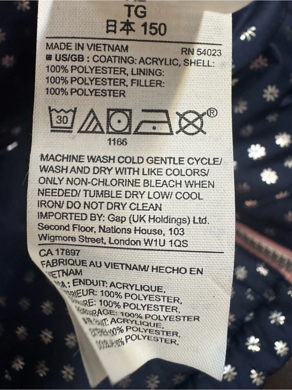 GAP Navy /Pink Reversible Puffer Vest